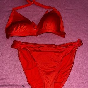 beautiful orange bikini set